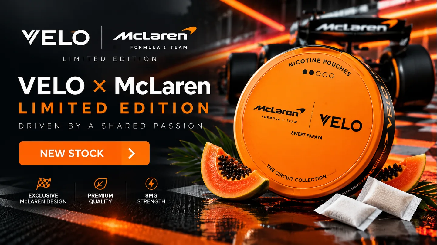 Shop VELO McLaren Edition Sweet Papaya 8mg nicotine pouches