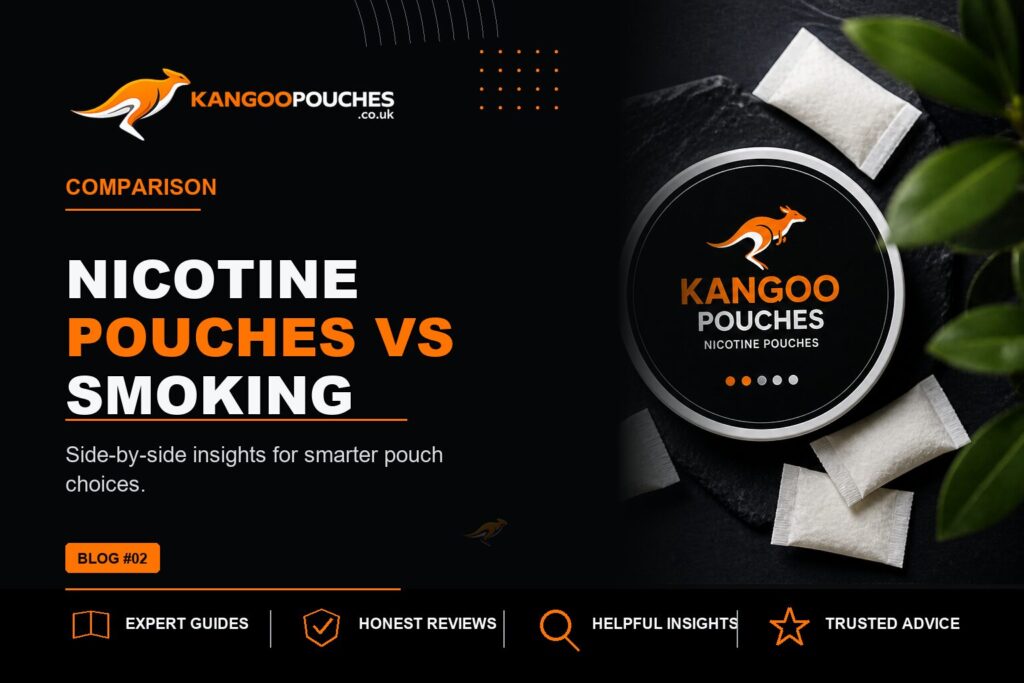 Kangoo Pouches blog banner for Nicotine Pouches vs Smoking