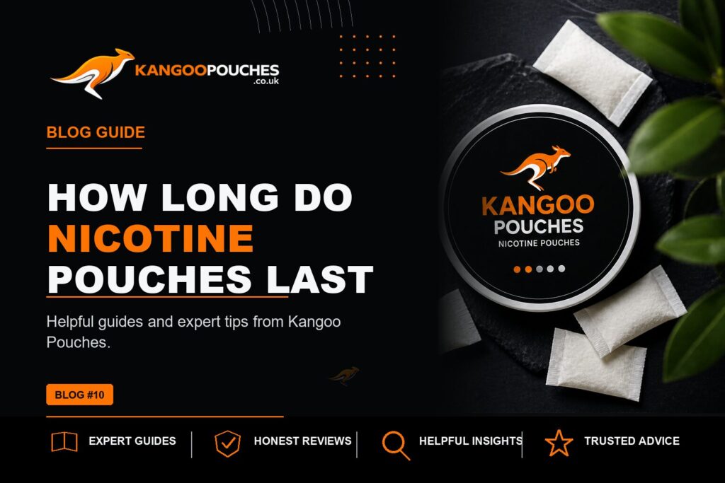 Kangoo Pouches blog banner for How Long Do Nicotine Pouches Last