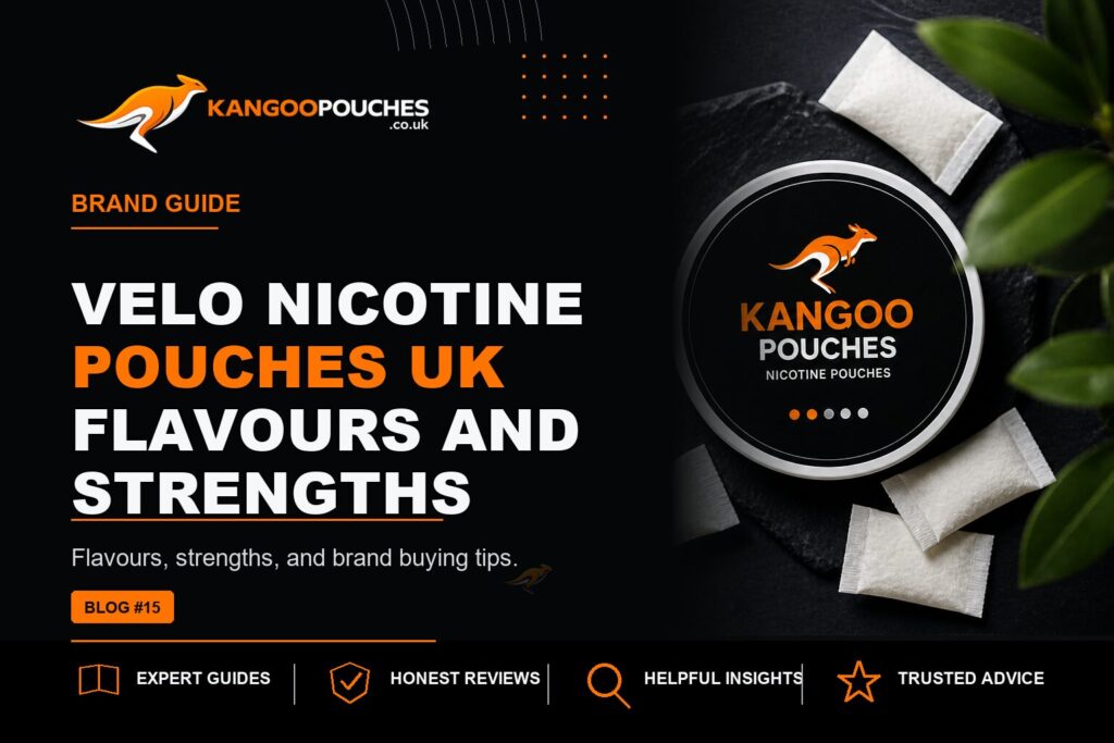 Kangoo Pouches blog banner for VELO Nicotine Pouches UK | Flavours and Strengths