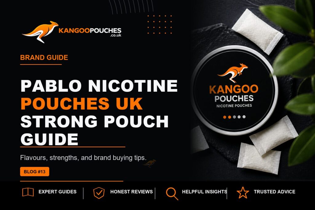 Kangoo Pouches blog banner for PABLO Nicotine Pouches UK | Strong Pouch Guide