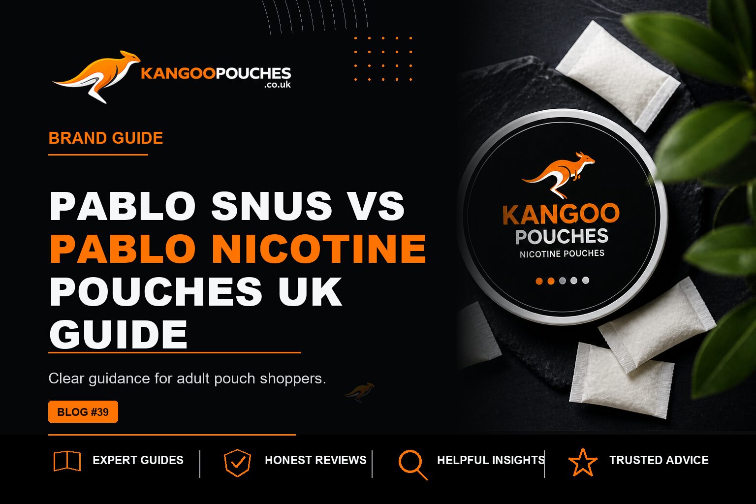 Kangoo Pouches blog banner for PABLO Snus vs PABLO Nicotine Pouches | UK Guide