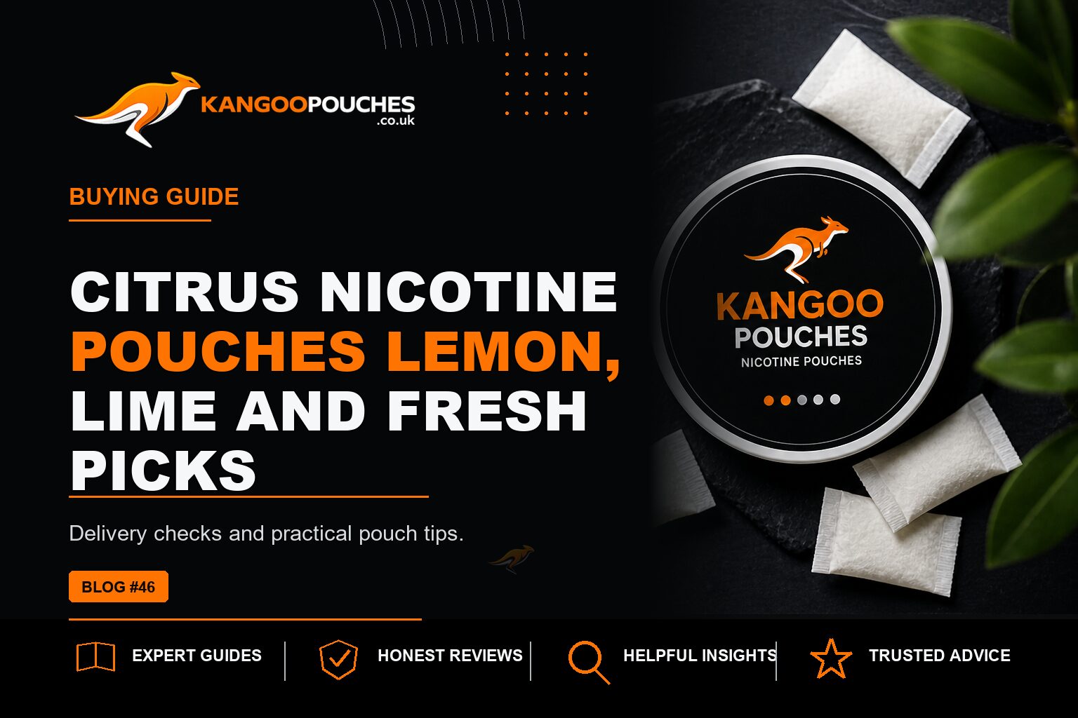 Kangoo Pouches blog banner for Citrus Nicotine Pouches | Lemon, Lime and Fresh Picks