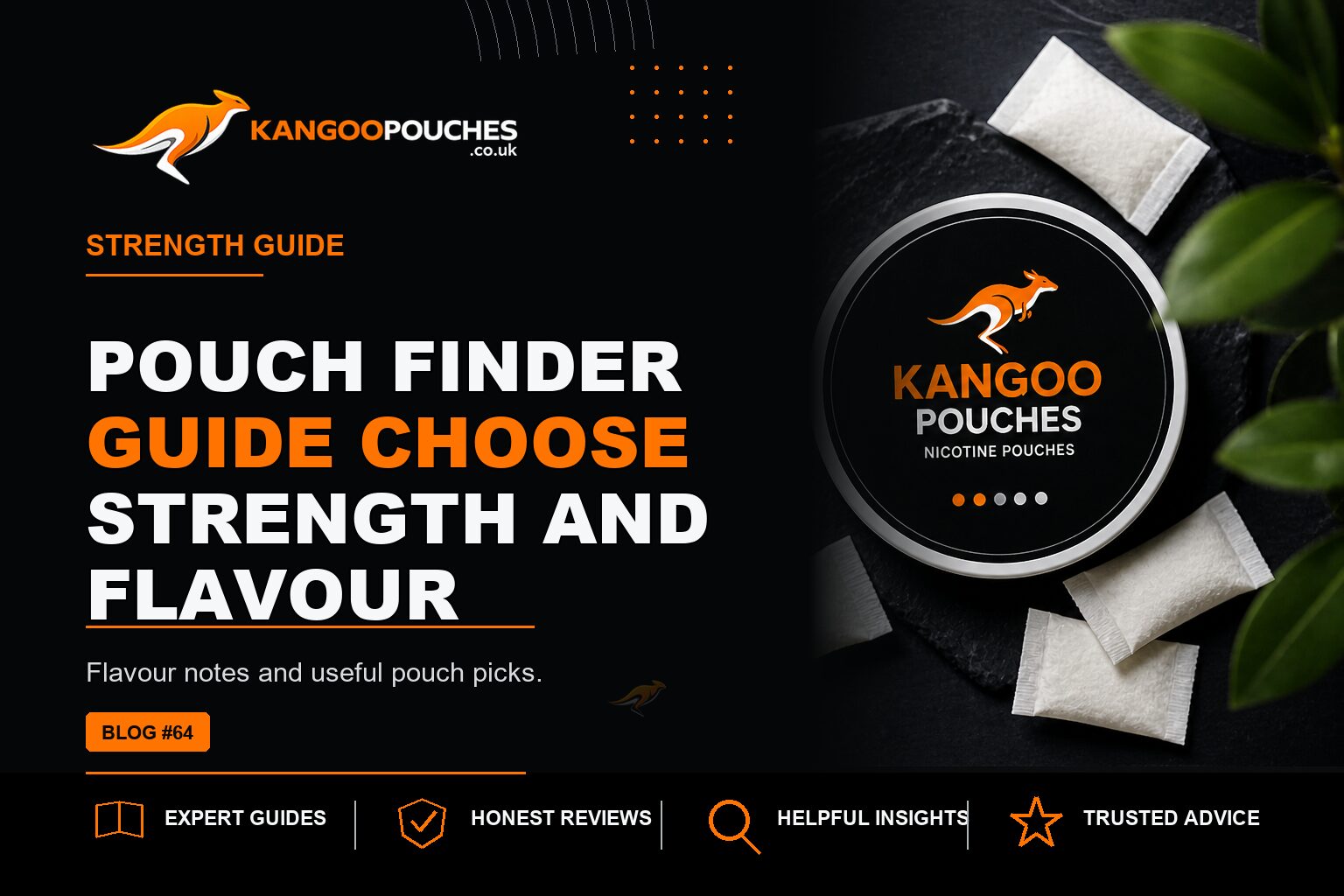 Kangoo Pouches blog banner for Pouch Finder Guide | Choose Strength and Flavour