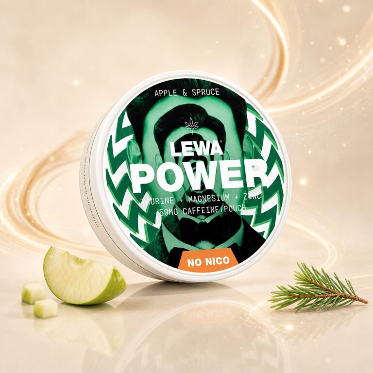 LEWA Power Apple & Spruce Caffeine Pouches 50mg tin