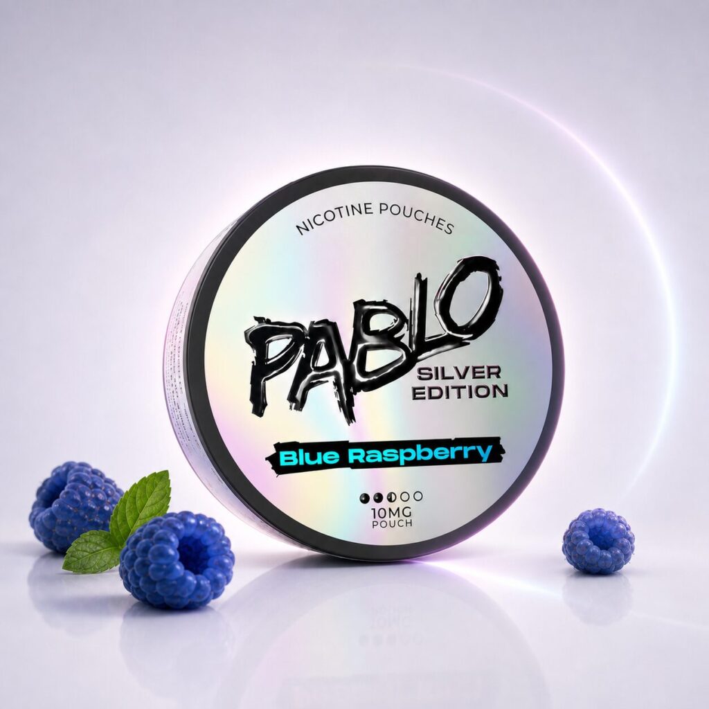 PABLO Silver Edition Blue Raspberry Nicotine Pouches 10mg