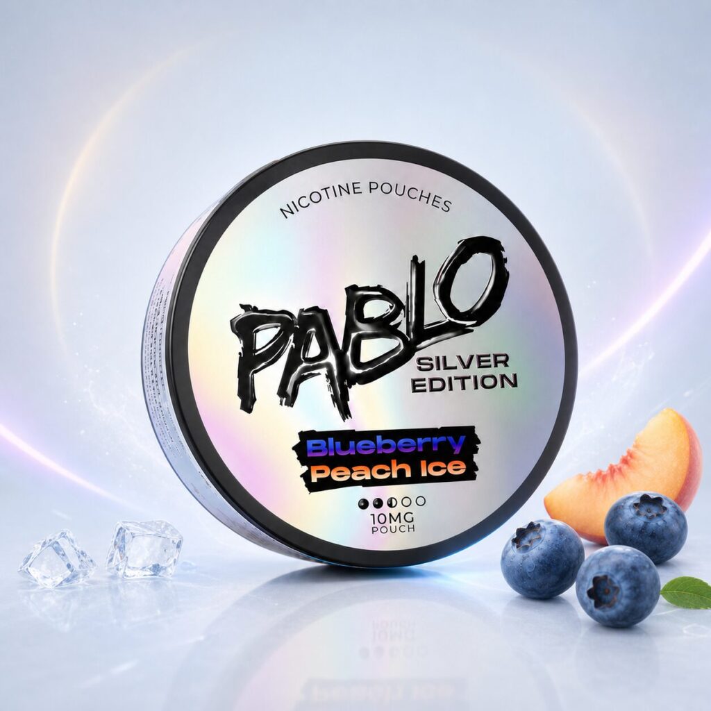 PABLO Silver Edition Blueberry Peach Ice Nicotine Pouches 10mg