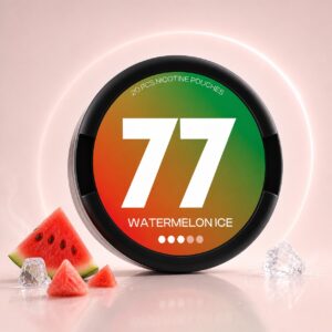 77 Watermelon Ice 10.4mg Nicotine Pouches — 10.4mg nicotine per pouch, slim format, 20 pouches
