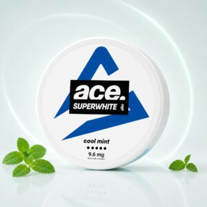 Ace Cool Mint 9.6mg Nicotine Pouches — 9.6mg nicotine per pouch, slim format, 20 pouches