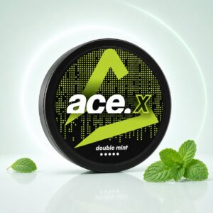 Ace Double Mint 8mg Nicotine Pouches — 8mg nicotine per pouch, slim format, 20 pouches