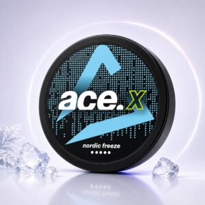 Ace Nordic Freeze 8mg Nicotine Pouches — 8mg nicotine per pouch, slim format, 20 pouches
