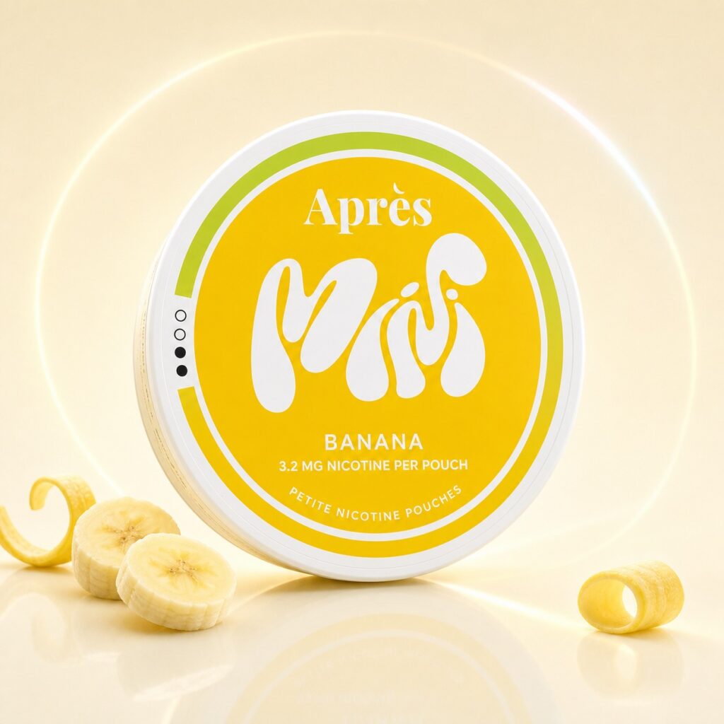 Apres Bananas 3.2mg Nicotine Pouches — 3.2mg nicotine per pouch, mini format, 20 pouches