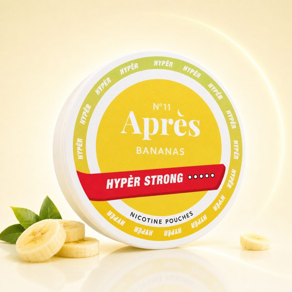Apres Bananas 11mg Nicotine Pouches — 11mg nicotine per pouch, slim format, 20 pouches