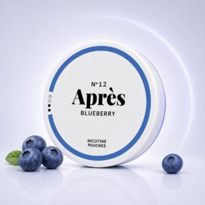 Apres Blueberry 4.4mg Nicotine Pouches — 4.4mg nicotine per pouch, slim format, 20 pouches