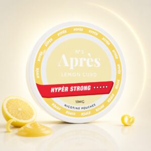 Apres Lemon Curd 11mg Nicotine Pouches — 11mg nicotine per pouch, slim format, 20 pouches