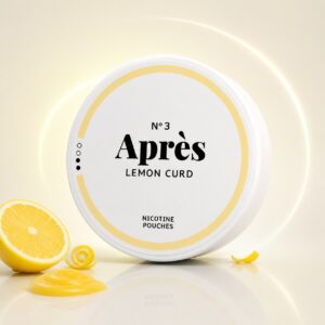 Apres Lemon Curd 4.4mg Nicotine Pouches — 4.4mg nicotine per pouch, slim format, 20 pouches