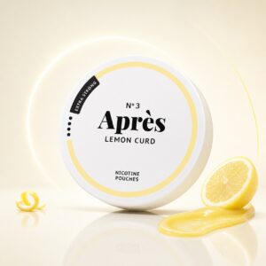 Apres Lemon Curd 8.3mg Nicotine Pouches — 8.3mg nicotine per pouch, slim format, 20 pouches