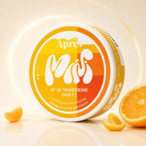 Après Tangerine Spritz Mini 3.2mg — 3.2mg nicotine per pouch, mini format, 20 pouches
