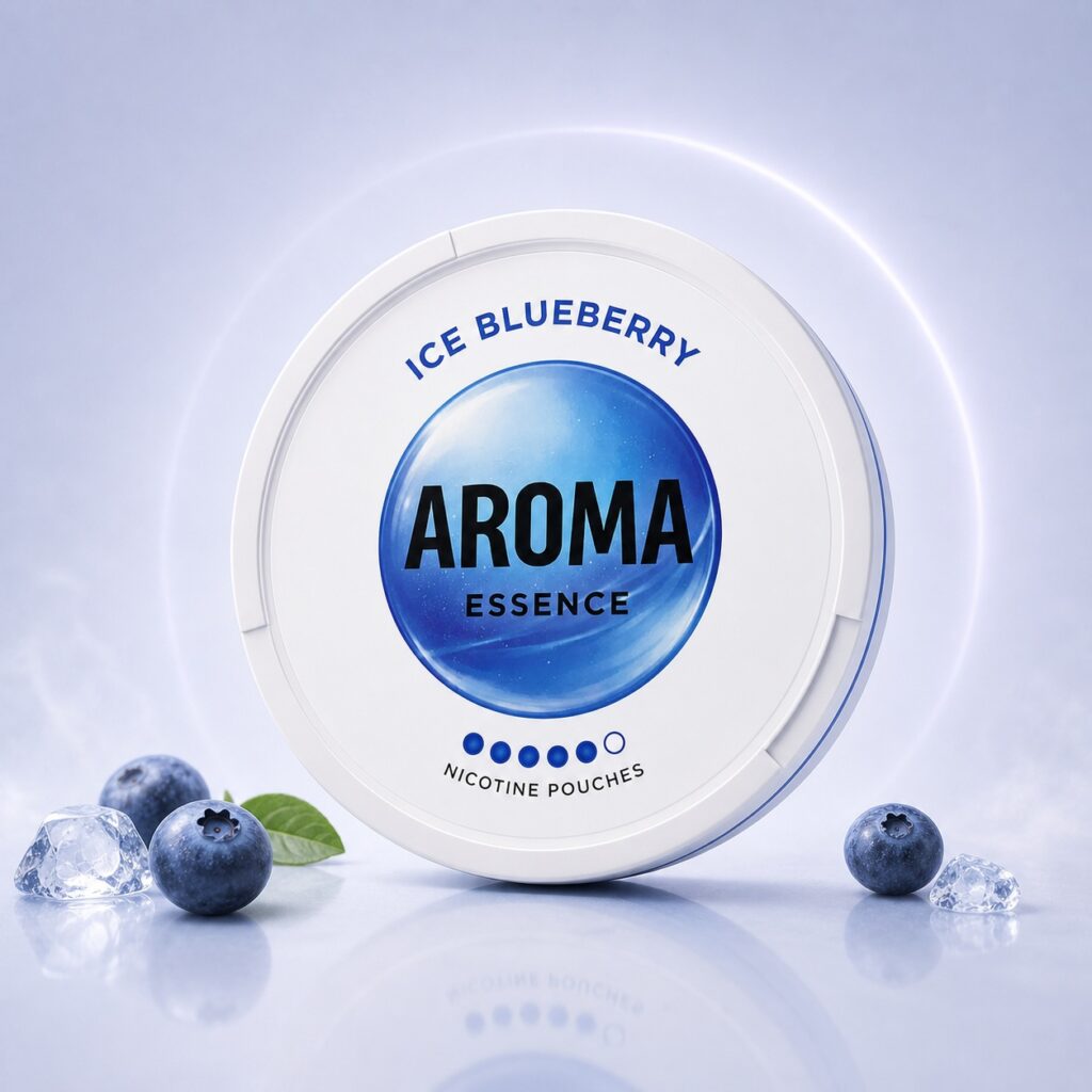 AROMA Ice Blueberry 13mg Nicotine Pouches — 13mg nicotine per pouch, slim format, 20 pouches