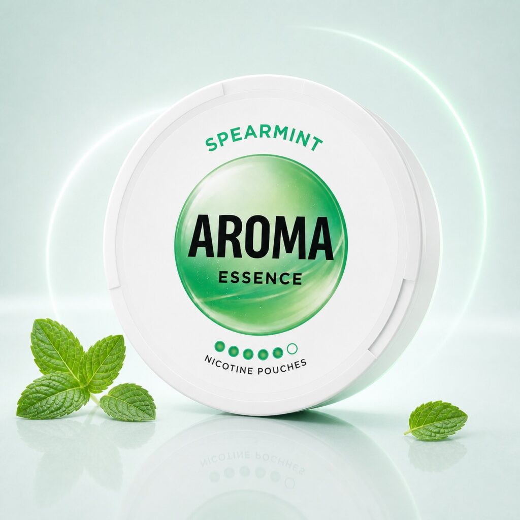 AROMA Spearmint 13mg Nicotine Pouches — 13mg nicotine per pouch, slim format, 20 pouches