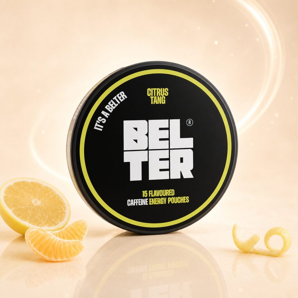 Belter Citrus Tang 80mg caffeine pouch tin