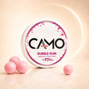 CAMO Bubble Gum 77mg caffeine pouch tin
