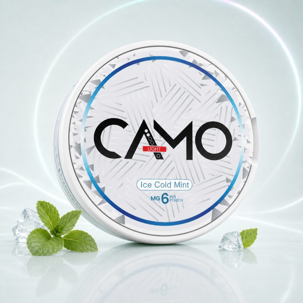 CAMO Ice Cold Mint 6mg Nicotine Pouches — 6mg nicotine per pouch, slim format, 20 pouches