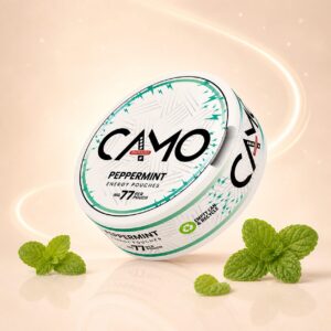 CAMO Peppermint 77mg caffeine pouch tin