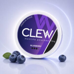Clew Blueberry 15mg Nicotine Pouches — 15mg nicotine per pouch, slim format, 20 pouches