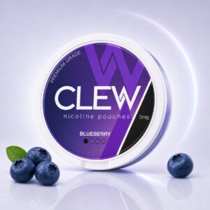 Clew Blueberry 5mg Nicotine Pouches — 5mg nicotine per pouch, slim format, 20 pouches