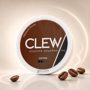 Clew Coffee 10mg Nicotine Pouches — 10mg nicotine per pouch, slim format, 20 pouches