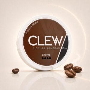 Clew Coffee 20mg Nicotine Pouches — 20mg nicotine per pouch, slim format, 20 pouches