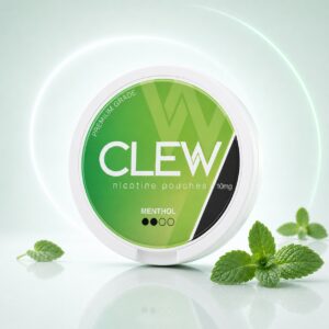 Clew Menthol 10mg Nicotine Pouches — 10mg nicotine per pouch, slim format, 20 pouches