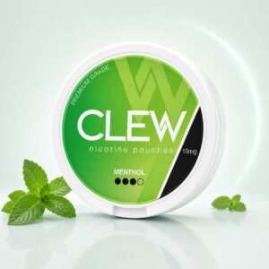 Clew Menthol 15mg Nicotine Pouches — 15mg nicotine per pouch, slim format, 20 pouches