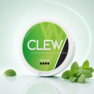 Clew Menthol 20mg Nicotine Pouches — 20mg nicotine per pouch, slim format, 20 pouches