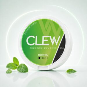 Clew Menthol 5mg Nicotine Pouches — 5mg nicotine per pouch, slim format, 20 pouches