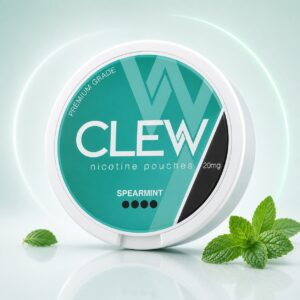 Clew Spearmint 20mg Nicotine Pouches — 20mg nicotine per pouch, slim format, 20 pouches