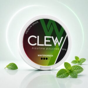 Clew Wintergreen 15mg Nicotine Pouches — 15mg nicotine per pouch, slim format, 20 pouches
