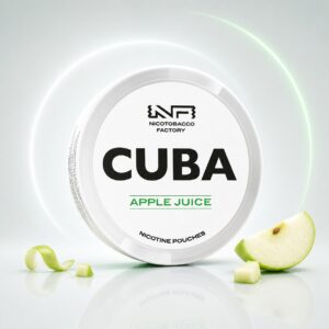Cuba Apple Juice 10.4mg Nicotine Pouches — 10.4mg nicotine per pouch, slim format, 20 pouches