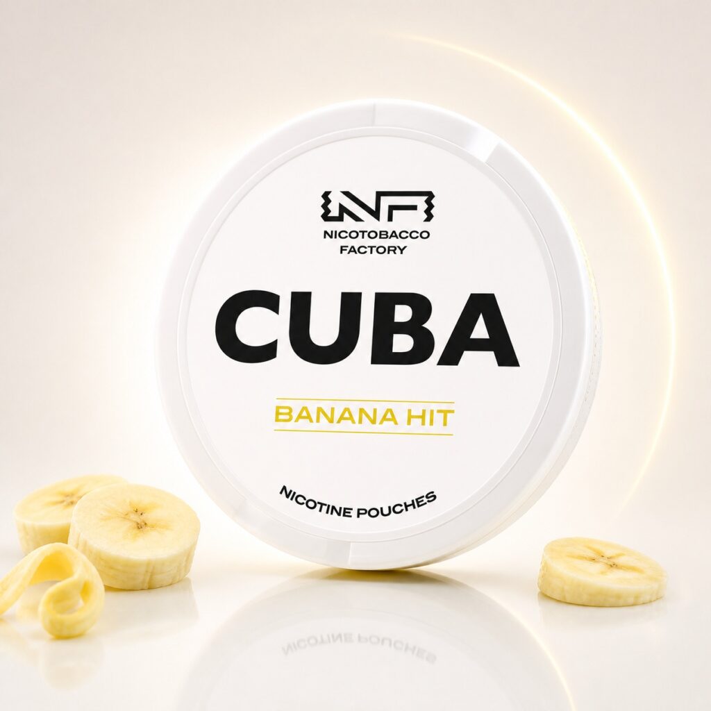 Cuba Banana Hit 10.4mg Nicotine Pouches — 10.4mg nicotine per pouch, slim format, 20 pouches