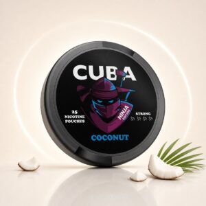 Cuba Coconut 15.6mg Nicotine Pouches — 15.6mg nicotine per pouch, slim format, 25 pouches