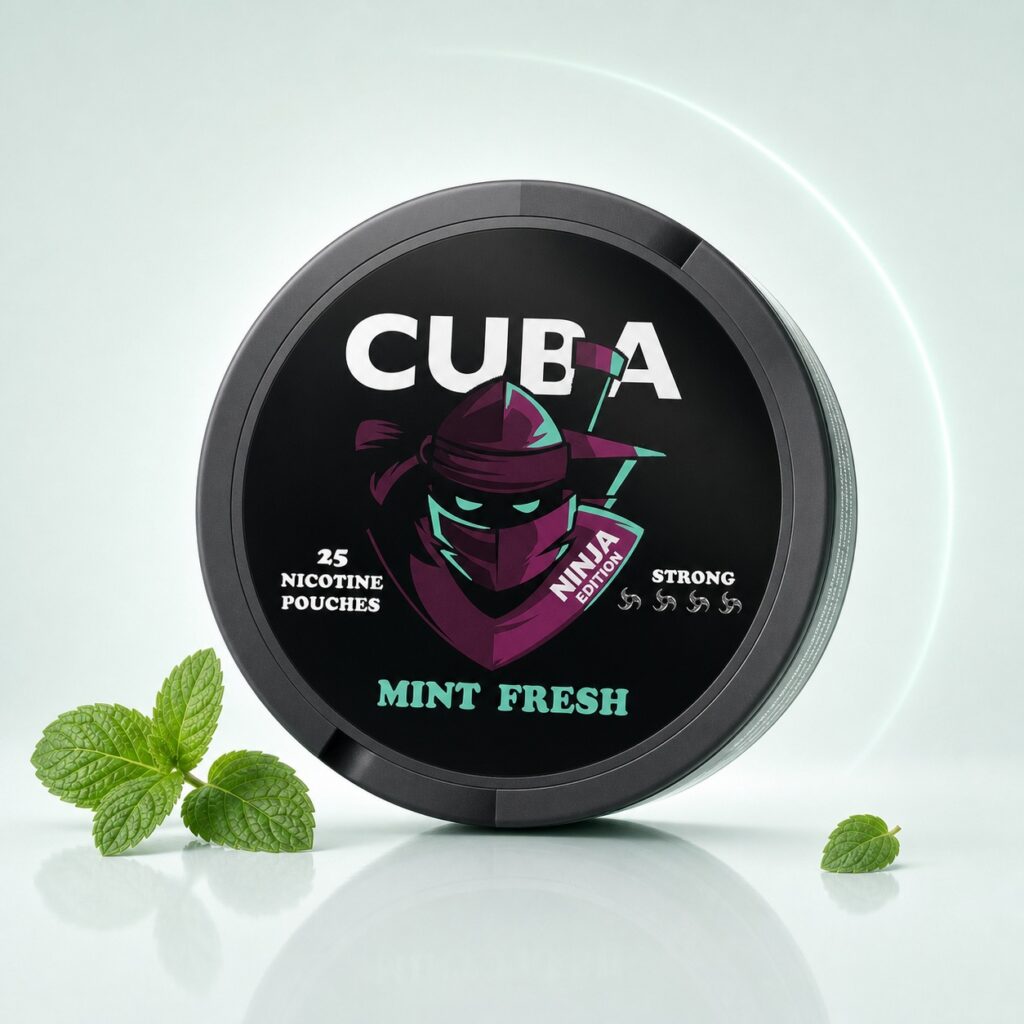 Cuba Mint Fresh 15.6mg Nicotine Pouches — 15.6mg nicotine per pouch, slim format, 25 pouches