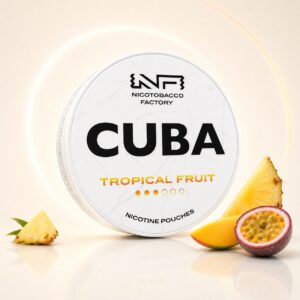 Cuba Tropical Fruit 10.4mg Nicotine Pouches — 10.4mg nicotine per pouch, slim format, 20 pouches
