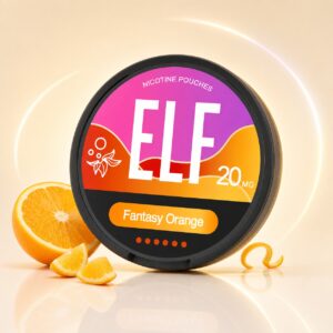 ELF Fantasy Orange 20mg Nicotine Pouches — 20mg nicotine per pouch, slim format, 20 pouches