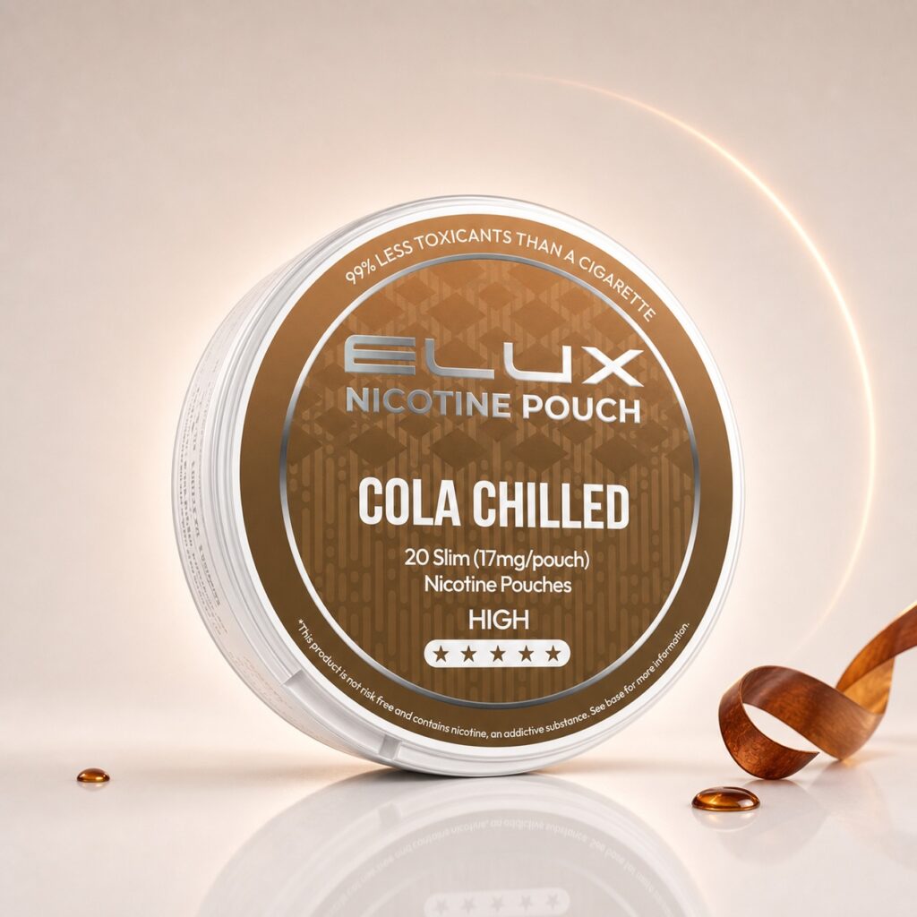 ELUX Cola Chilled 17mg Nicotine Pouches — 17mg nicotine per pouch, slim format, 20 pouches