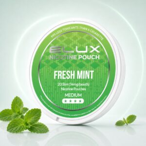 ELUX Fresh Mint 14mg Nicotine Pouches — 14mg nicotine per pouch, slim format, 20 pouches