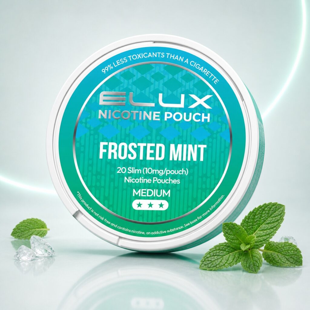 ELUX Frosted Mint 10mg Nicotine Pouches — 10mg nicotine per pouch, slim format, 20 pouches