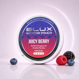 ELUX Juicy Berry 14mg Nicotine Pouches — 14mg nicotine per pouch, slim format, 20 pouches