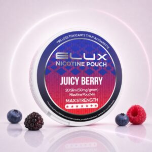 ELUX Juicy Berry 30mg Nicotine Pouches — 30mg nicotine per pouch, slim format, 20 pouches