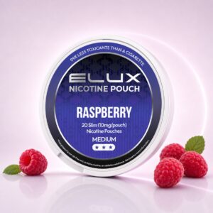 ELUX Raspberry 10mg Nicotine Pouches — 10mg nicotine per pouch, slim format, 20 pouches